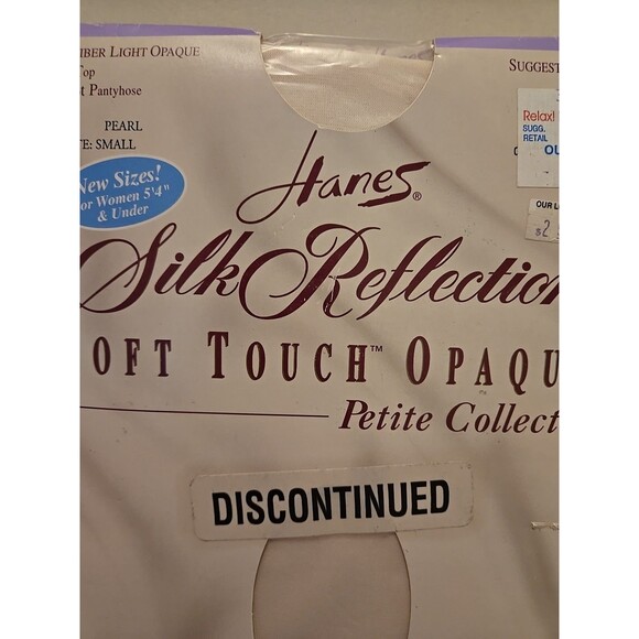 1994 Hanes Silk Reflections Soft Touch Opaques Pearl A32 Pantyhose Sz Petite Sm - Picture 4 of 4